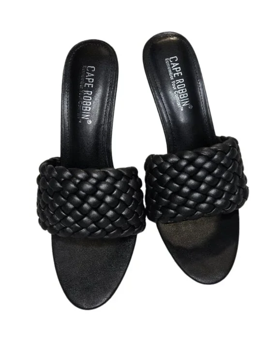 NWOB Cape Robbin Black Woven Slide Sandals Women’s Open Toe Braided Mules size 8 - Picture 9 of 9